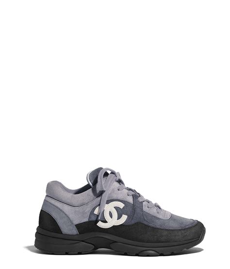 chanel black tennis shoes|chanel sneakers grey suede.